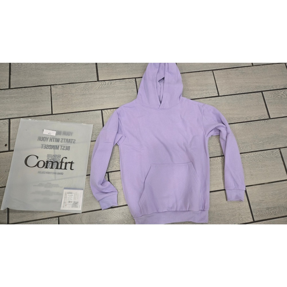 Comfrt Pastel Hoodie Lavender Purple Fleece Pullover K-JHU64 XS
